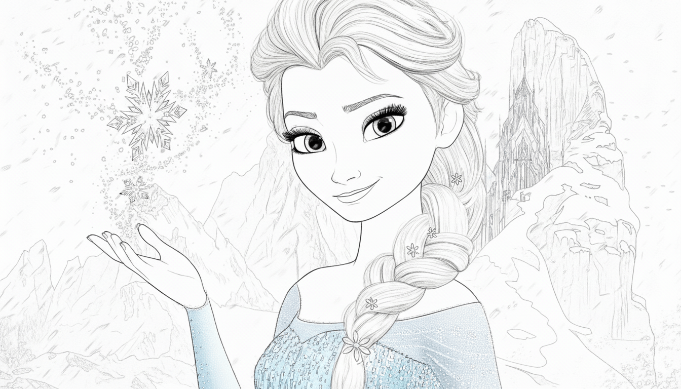 Снежная принцесса: ледяная магия в горном пейзаже