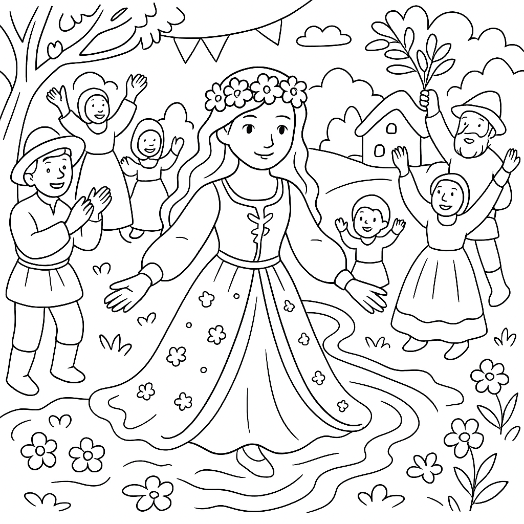 Раскраска по сказке "Сестрица Алёнушка и братец Иванушка"
