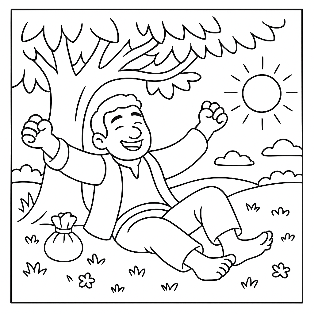 Раскраска по сказке "Хлеб и золото"