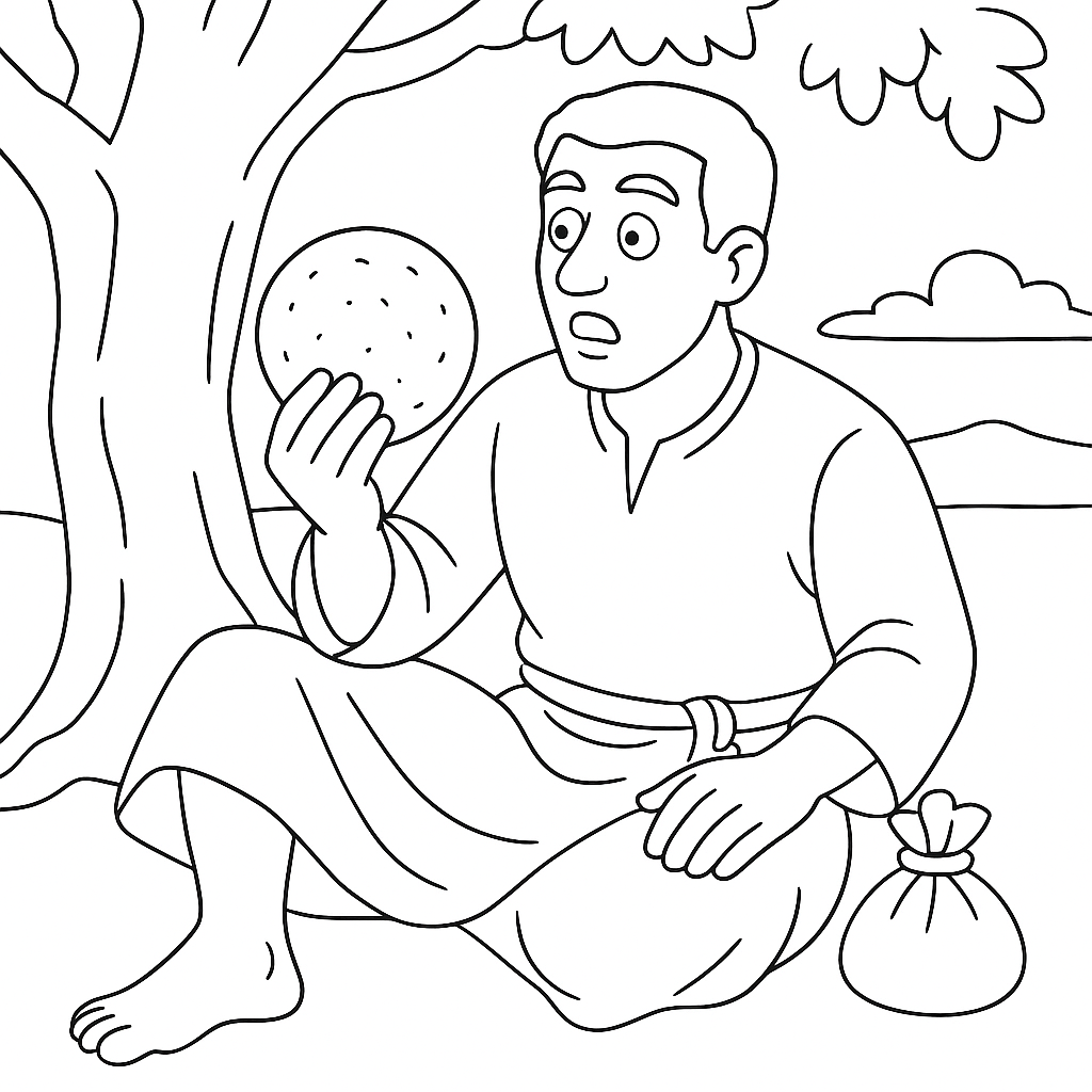 Раскраска по сказке "Хлеб и золото"