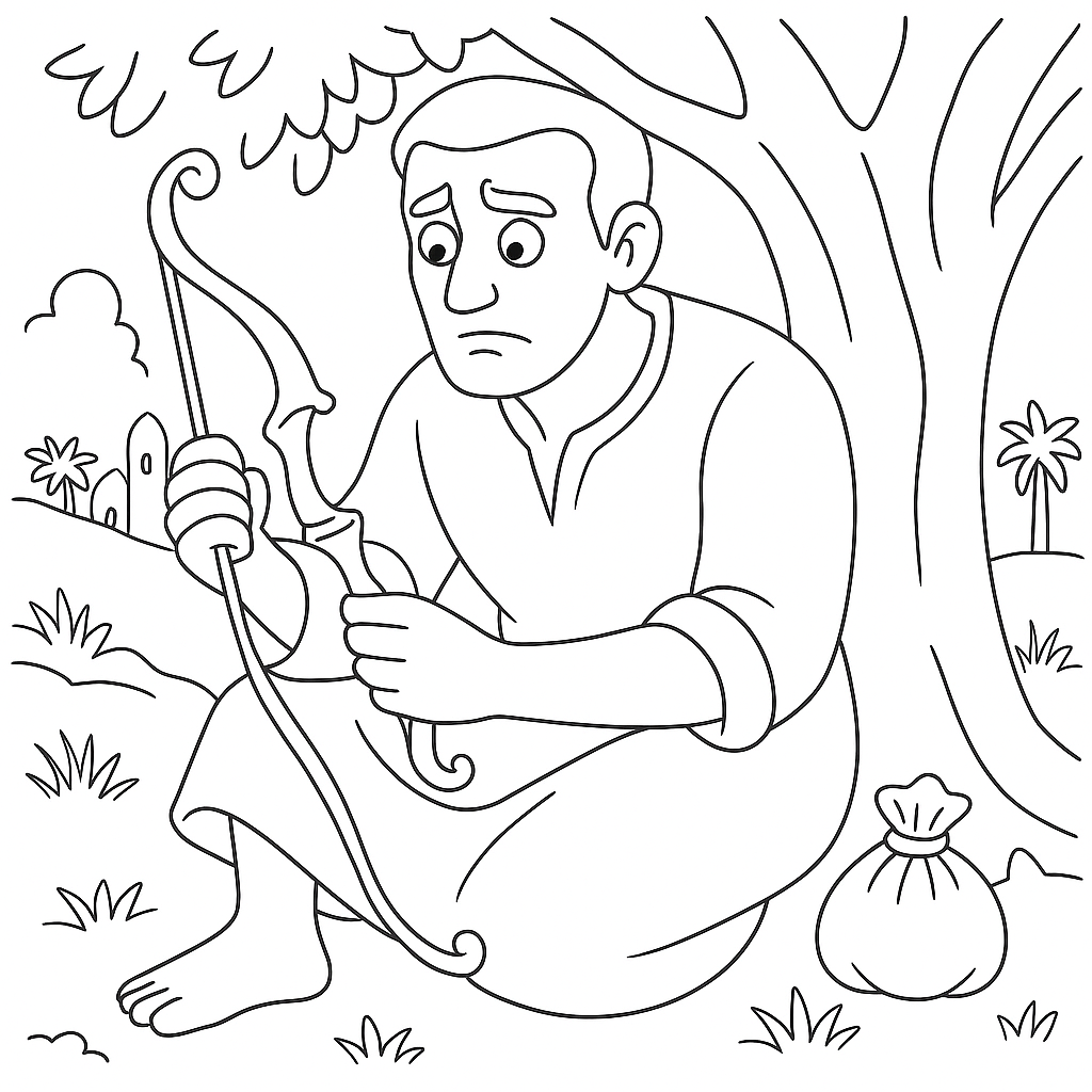 Раскраска по сказке "Хлеб и золото"