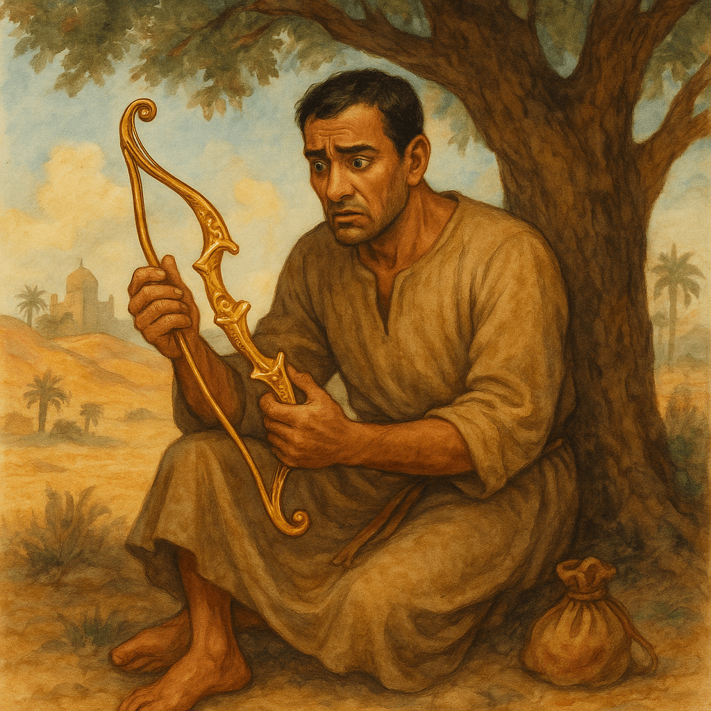 Аббас с золотой луковицей удивлённое лицо