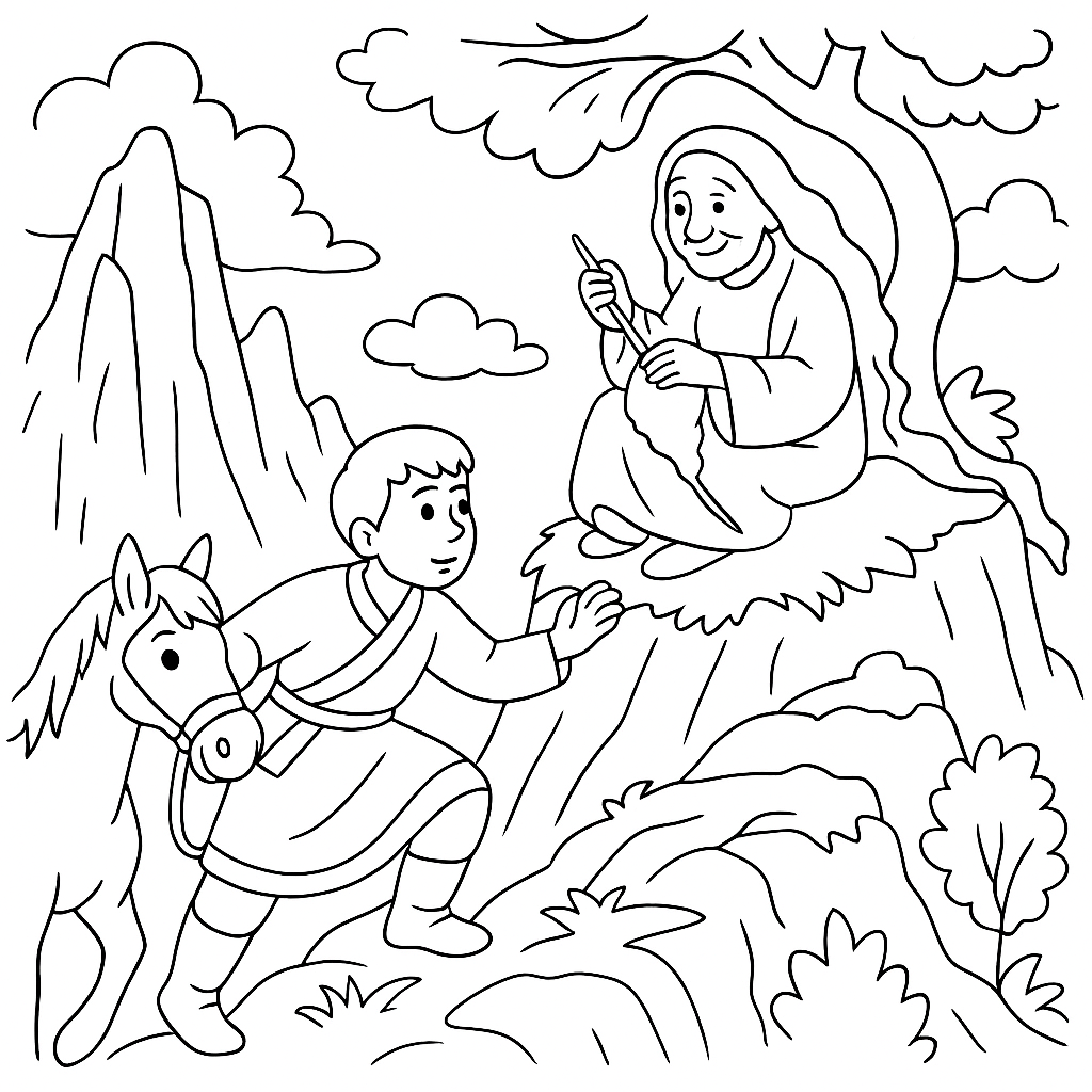 Раскраска по сказке "Чудесные зерна"