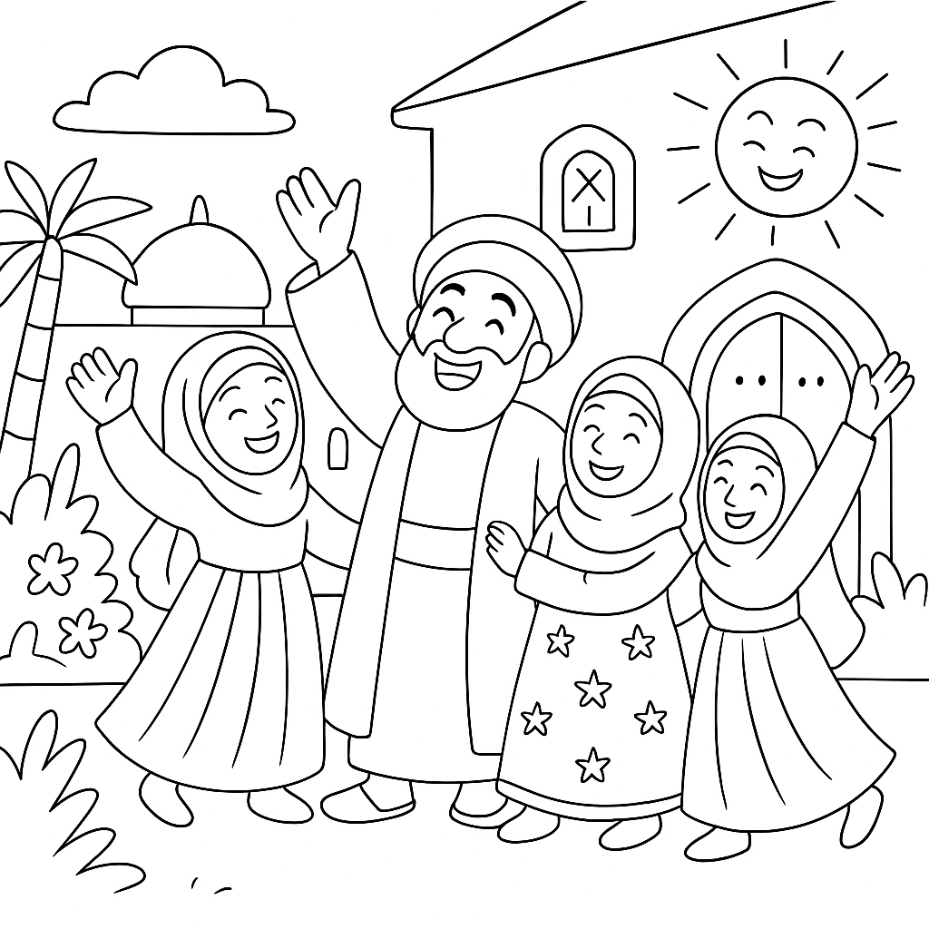 Раскраска по сказке "Али-баба и сорок разбойников"