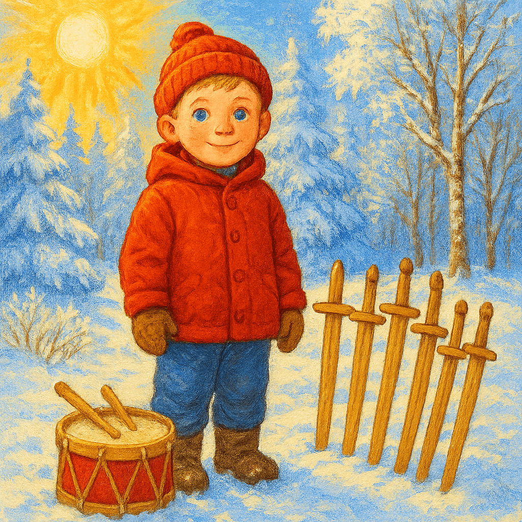 Алька на фоне зимнего леса, готовится к походу.