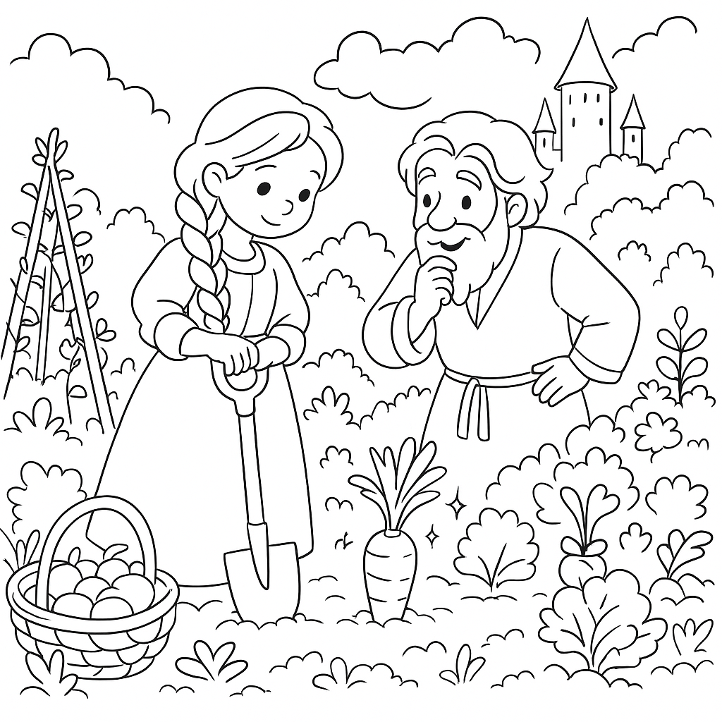 Раскраска по сказке "Королевская невеста"