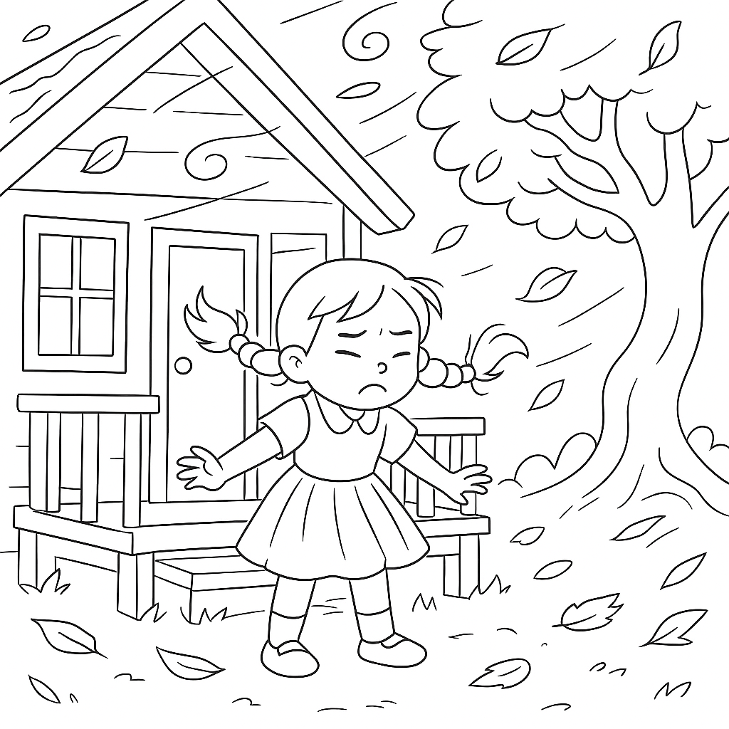 Раскраска по сказке "Девочка с камнем"