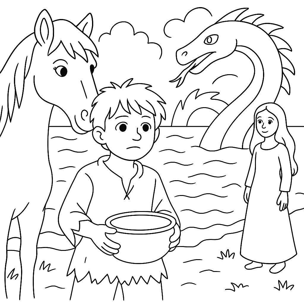 Раскраски: Ассипатл и владыка морской змей