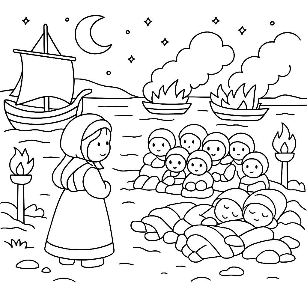 Раскраска по сказке "Авдотья рязаночка"