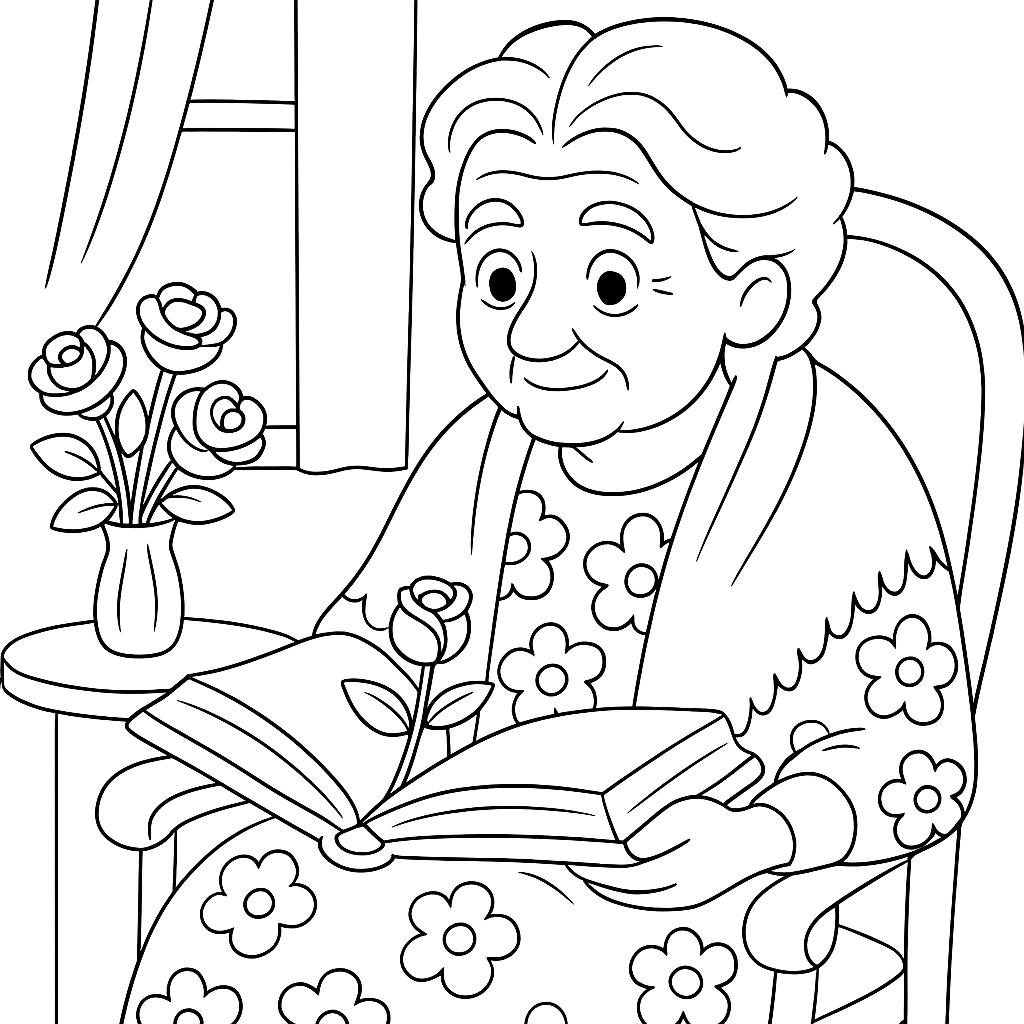 Раскраска по сказке "Бабушка"