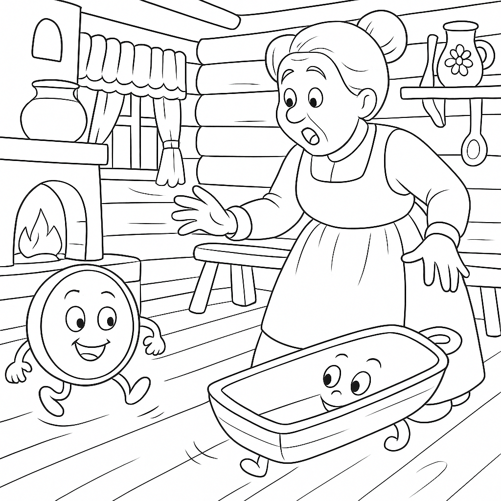 Раскраска по сказке "Федорино горе"