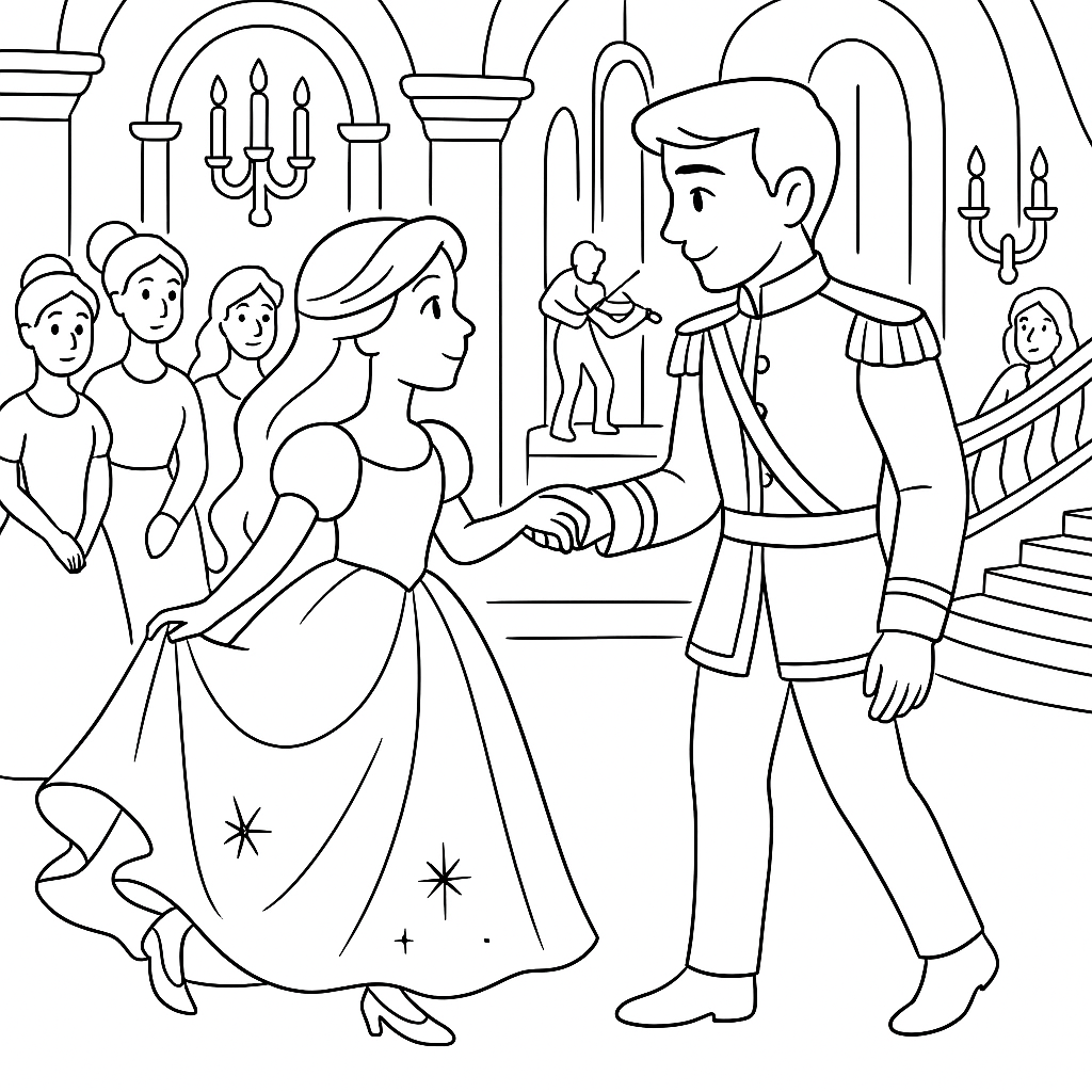 Раскраска по сказке "Золушка"