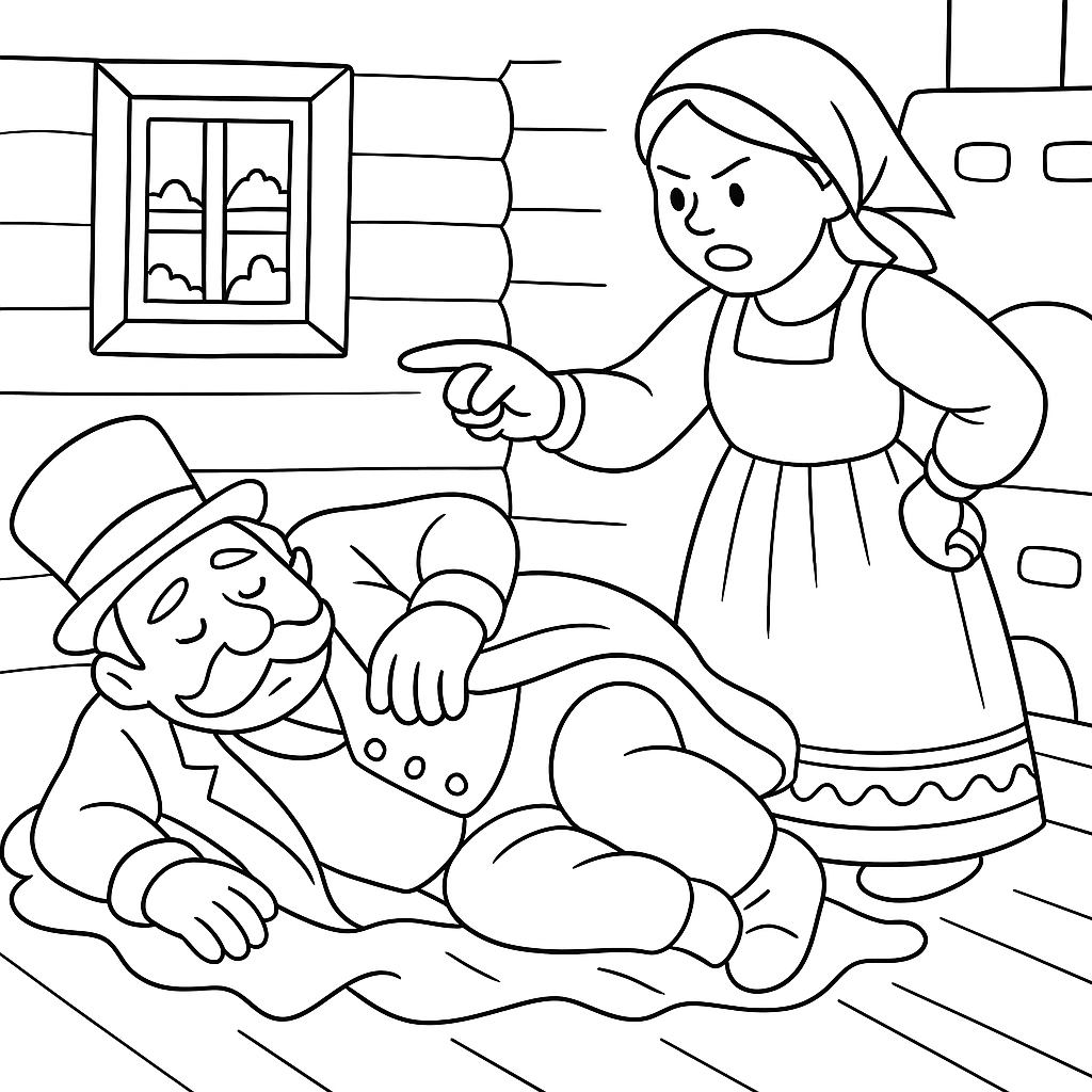 Раскраска по сказке "Солдатская шинель"