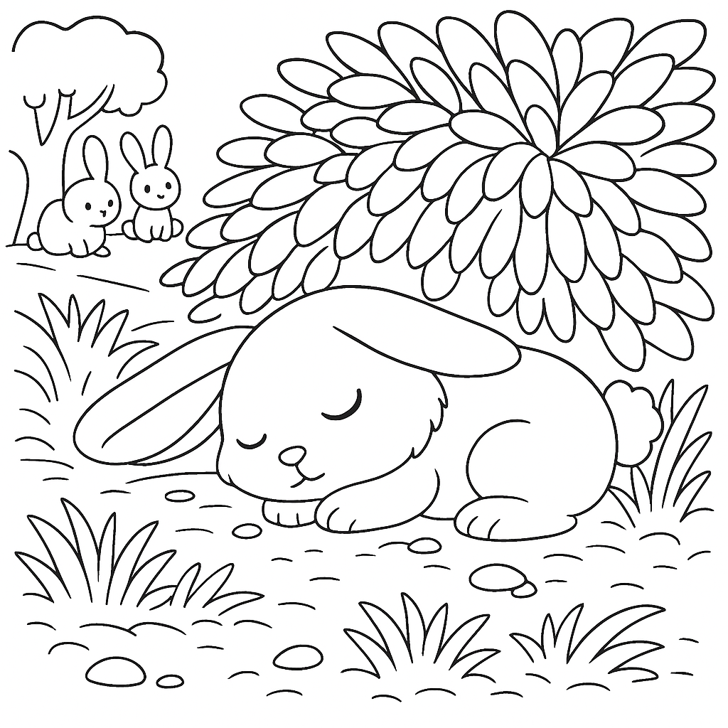 Раскраска по сказке "Сказка про храброго зайца-длинные уши, косые глаза, короткий хвост"