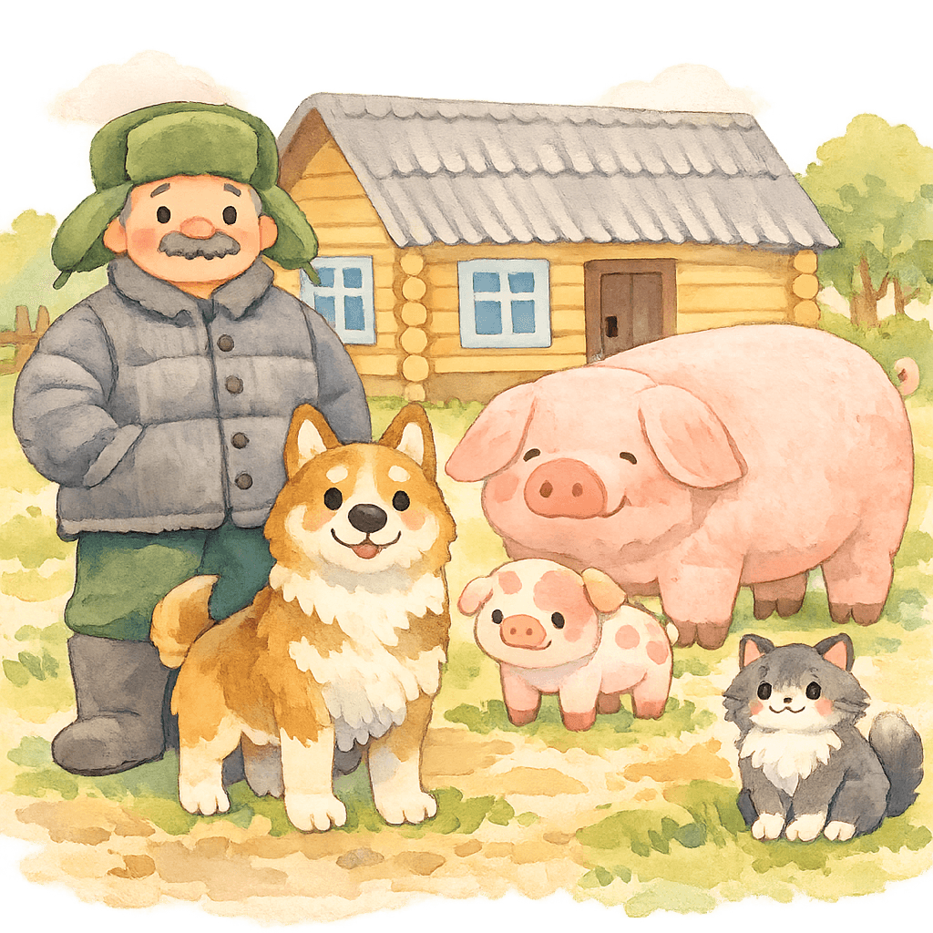 Хозяйственная собака на белорусском хуторе