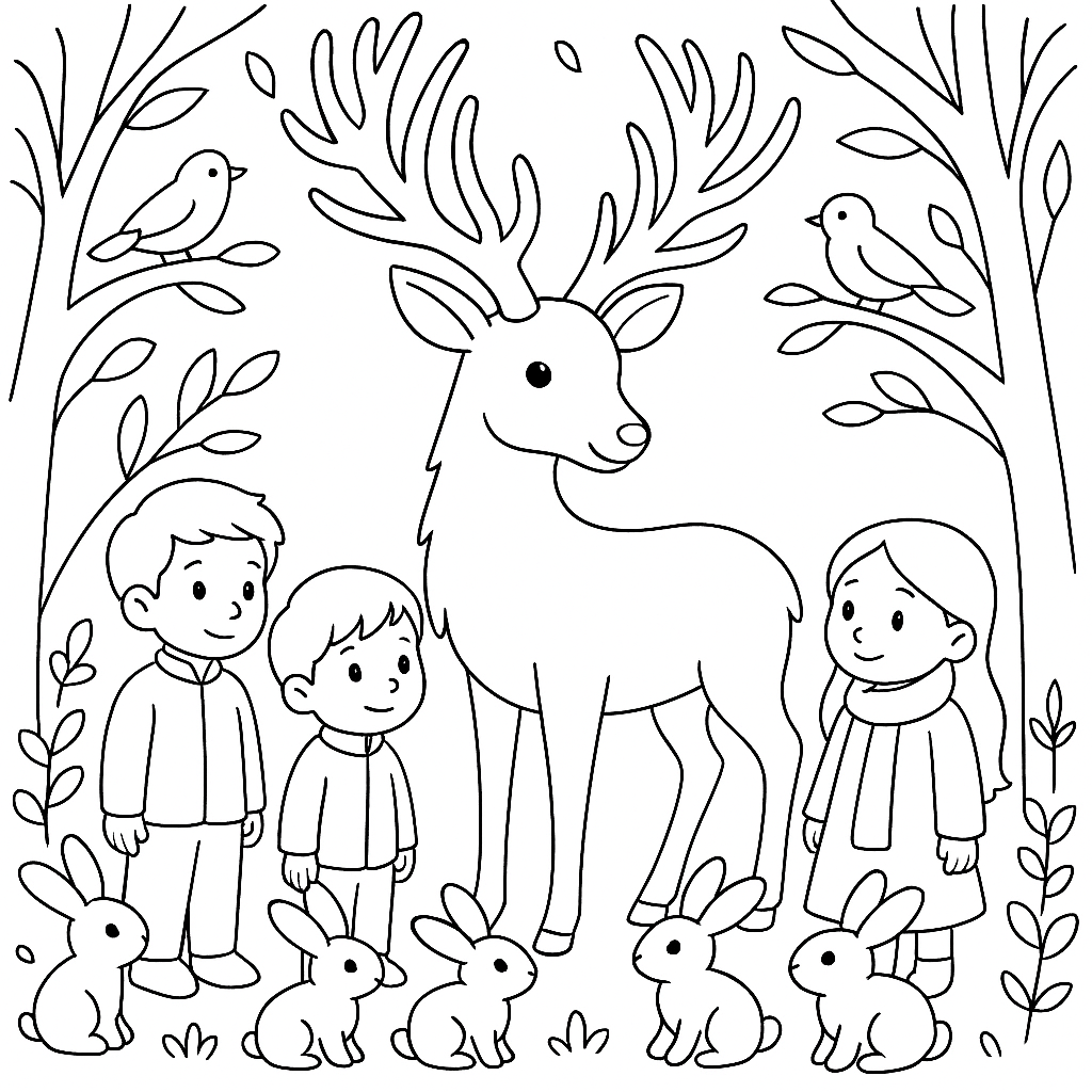 Раскраски: Белый олень