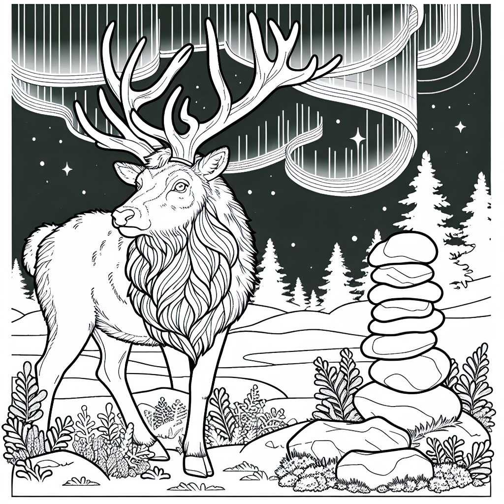 Северный олень в тундре