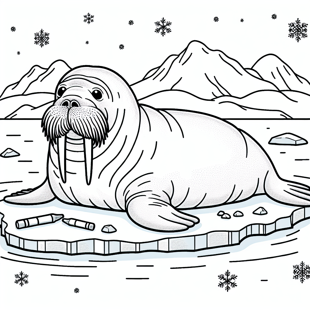 Морж у ледяного берега