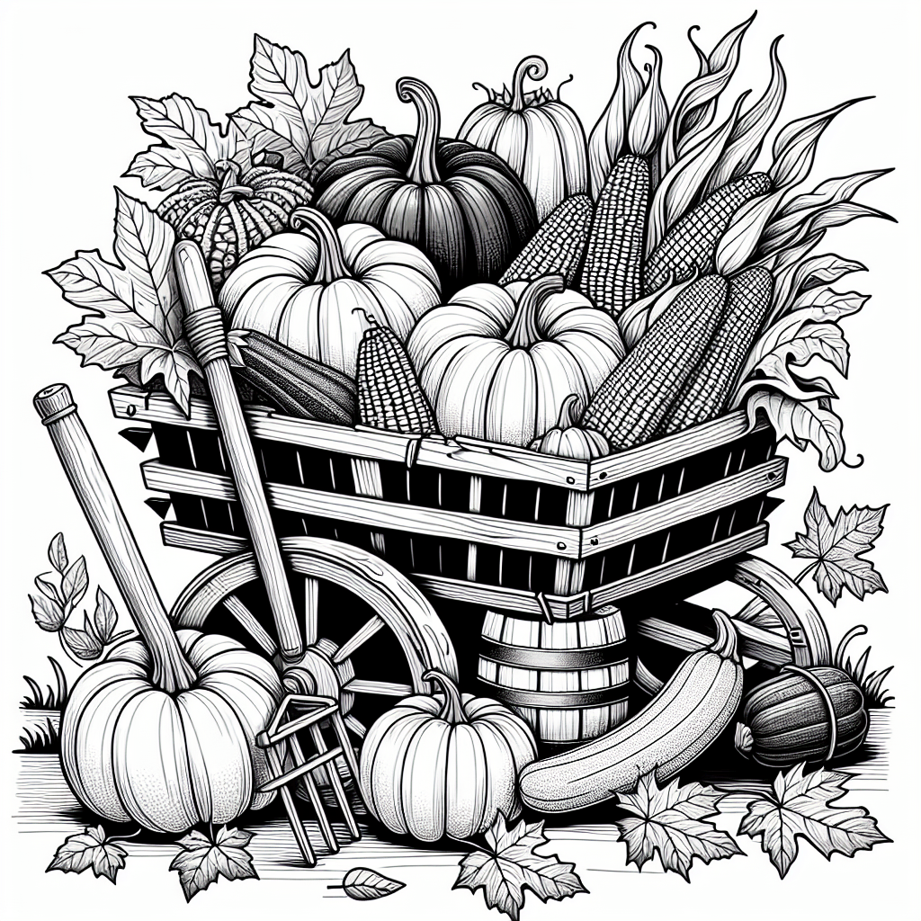 Осенний урожай в тележке