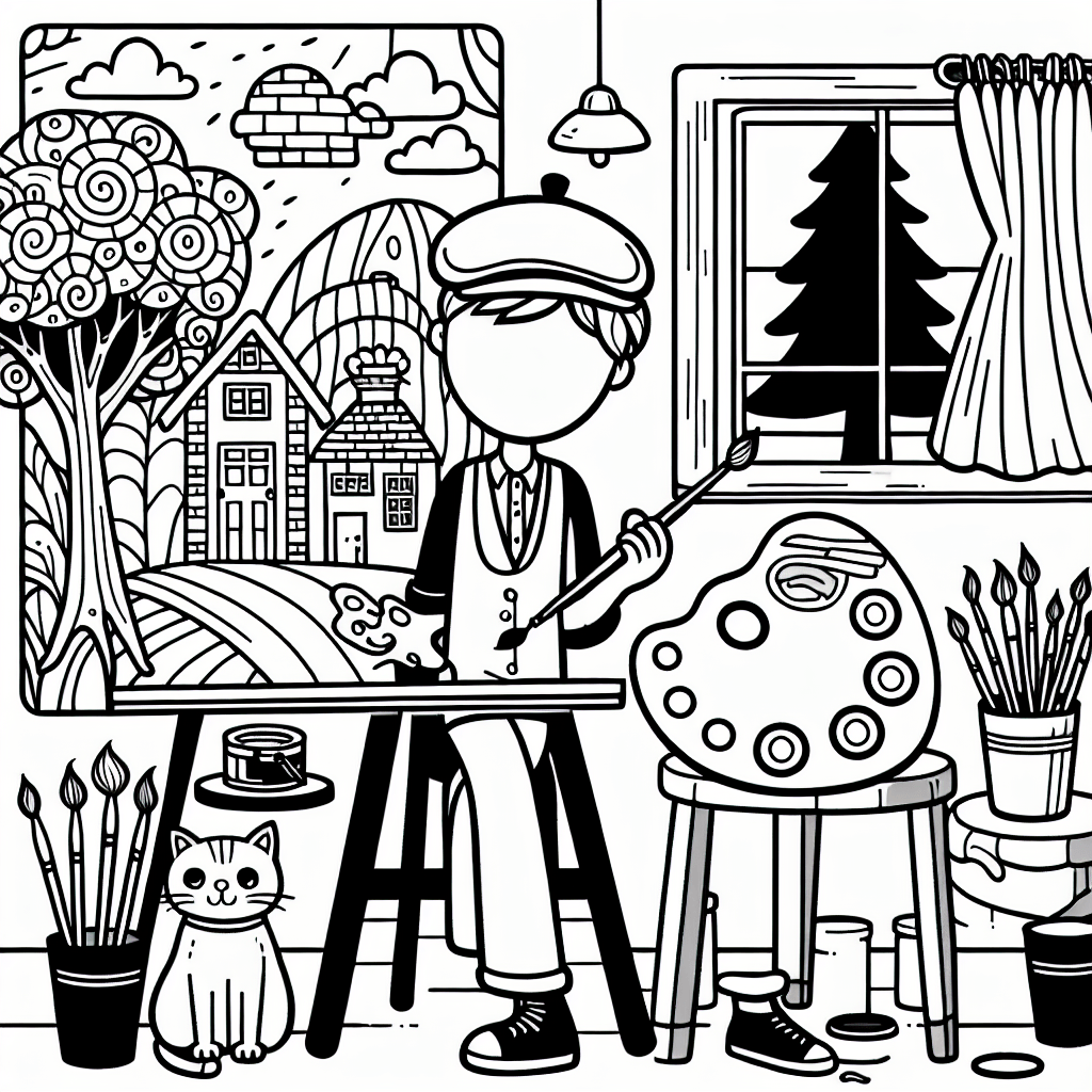 Художник в мастерской