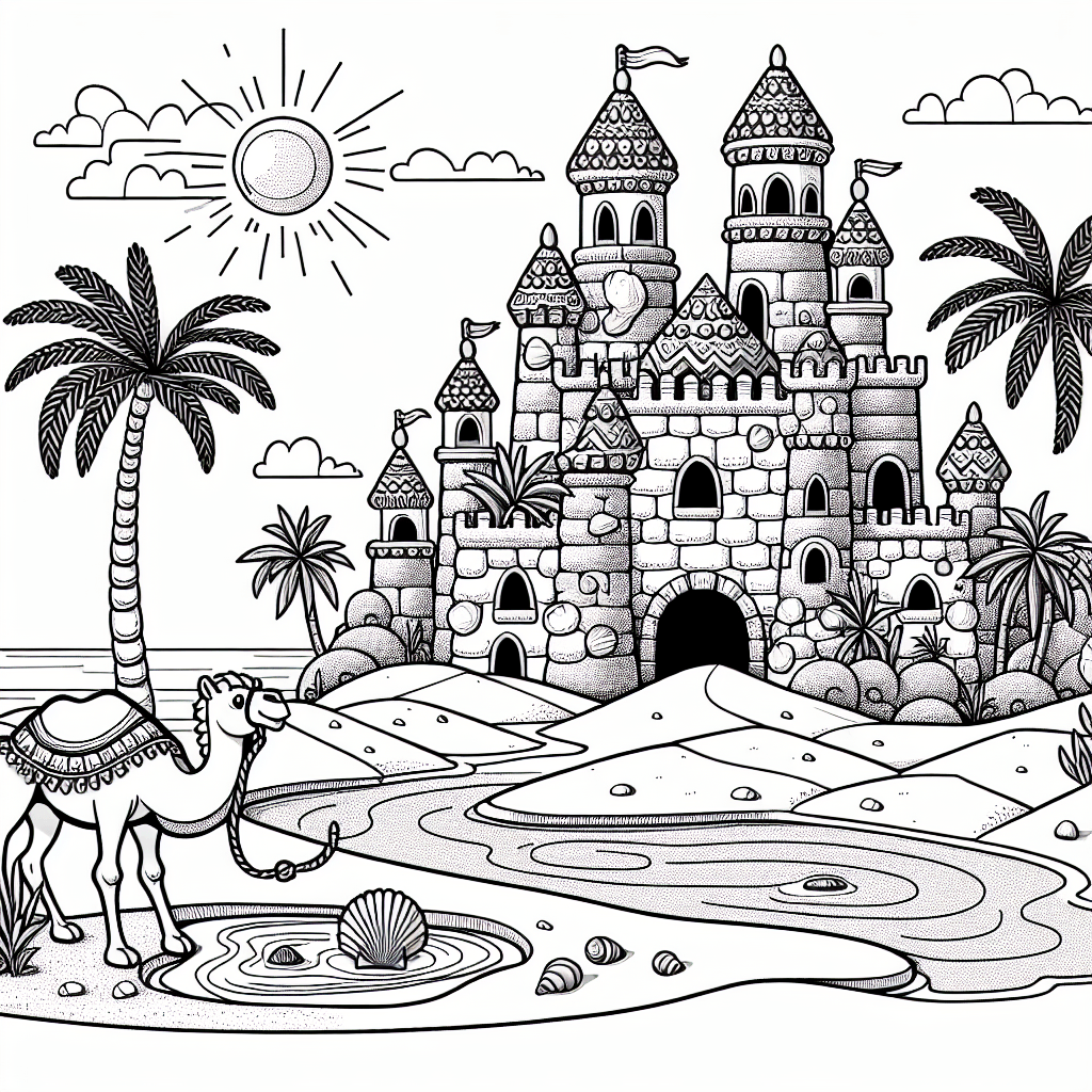 Песчаный замок у оазиса