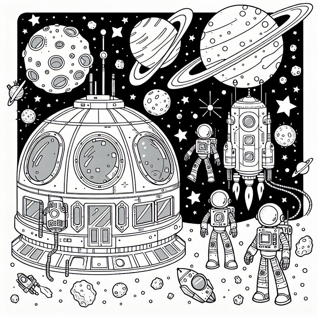 Космическая станция роботов