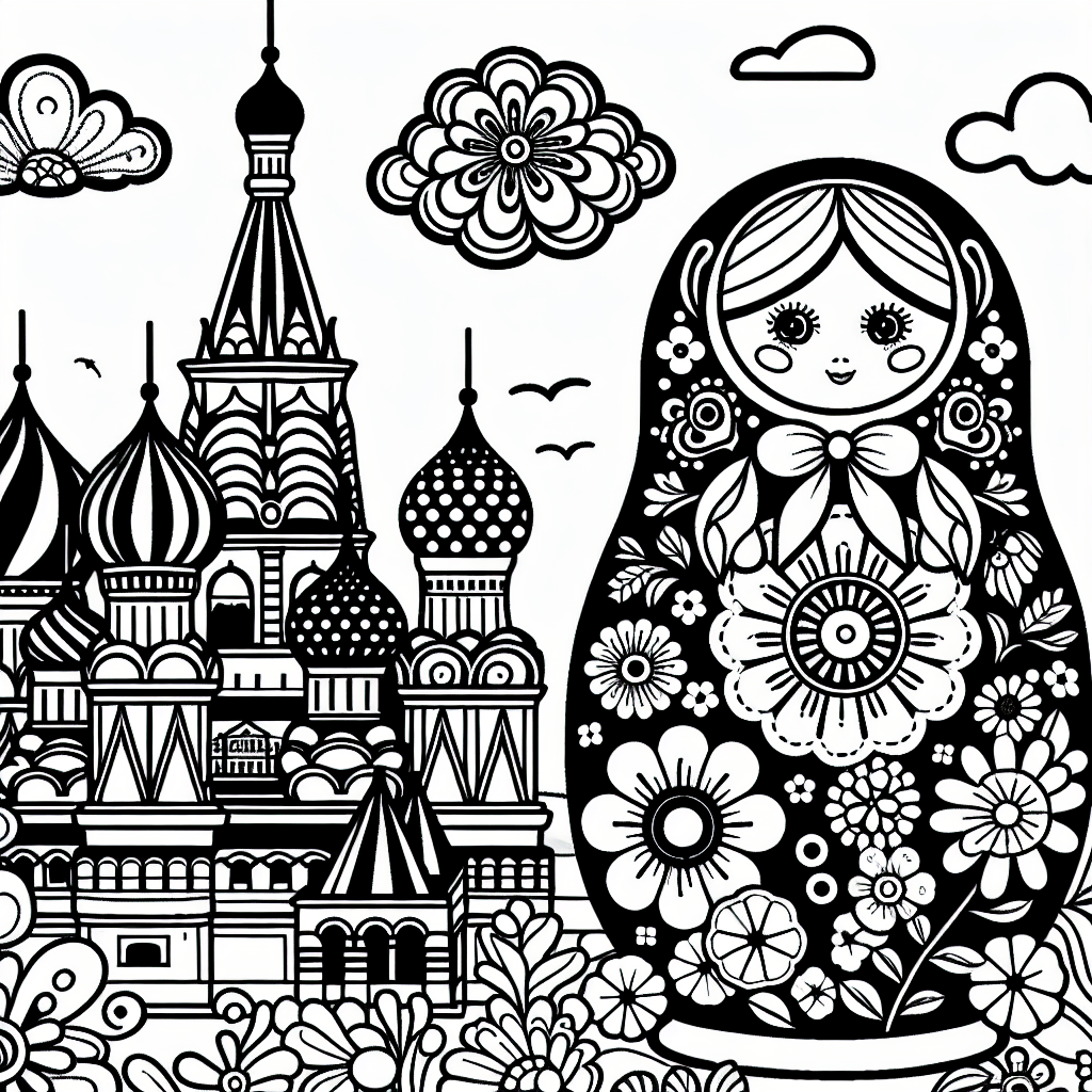 Россия: Москва и матрёшка