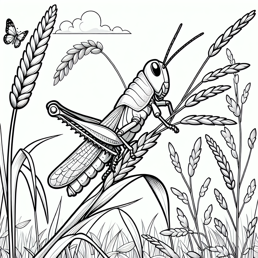 Кузнечик на лугу