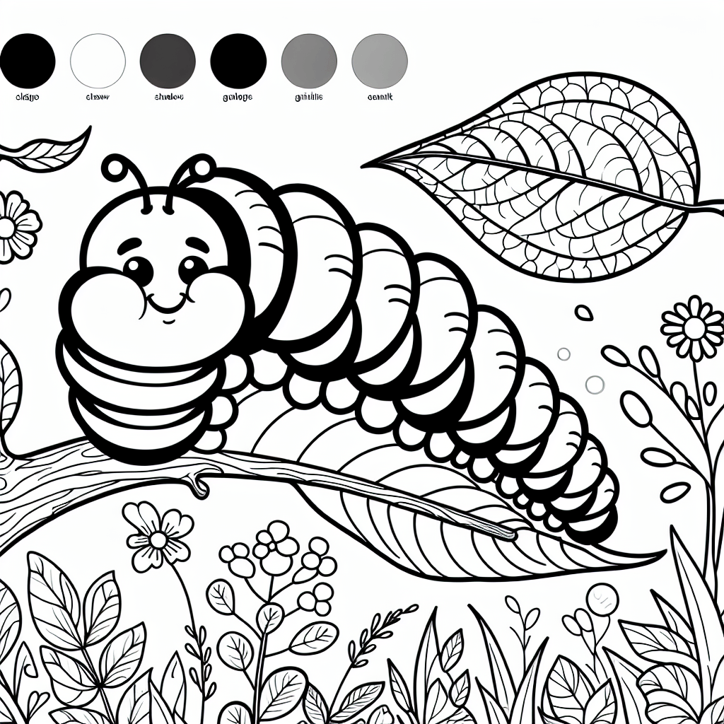 Гусеница на листе