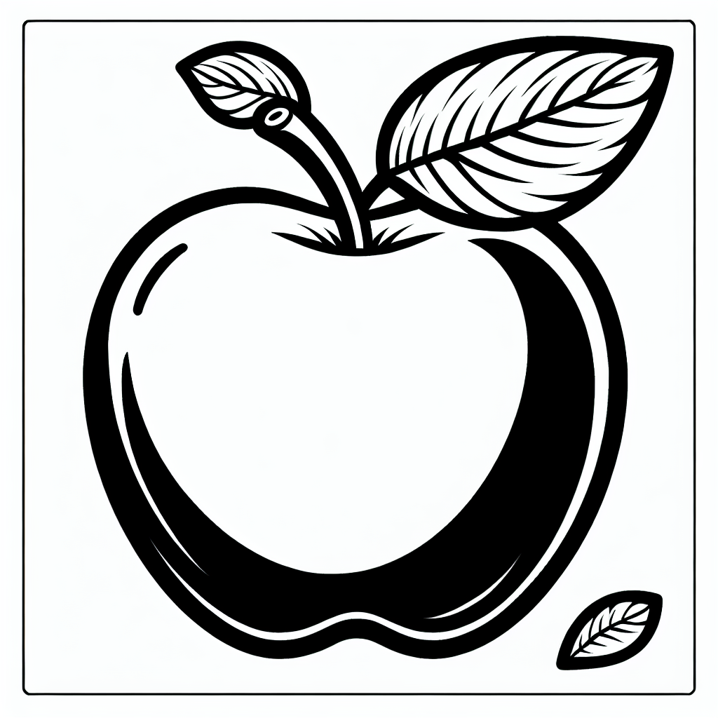 Яблоко с листиком