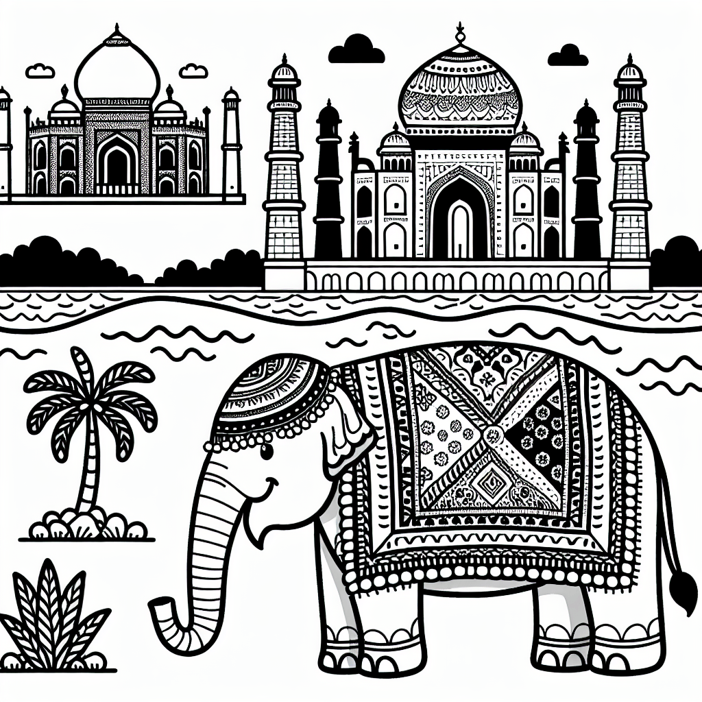 Индия: Тадж-Махал и слон