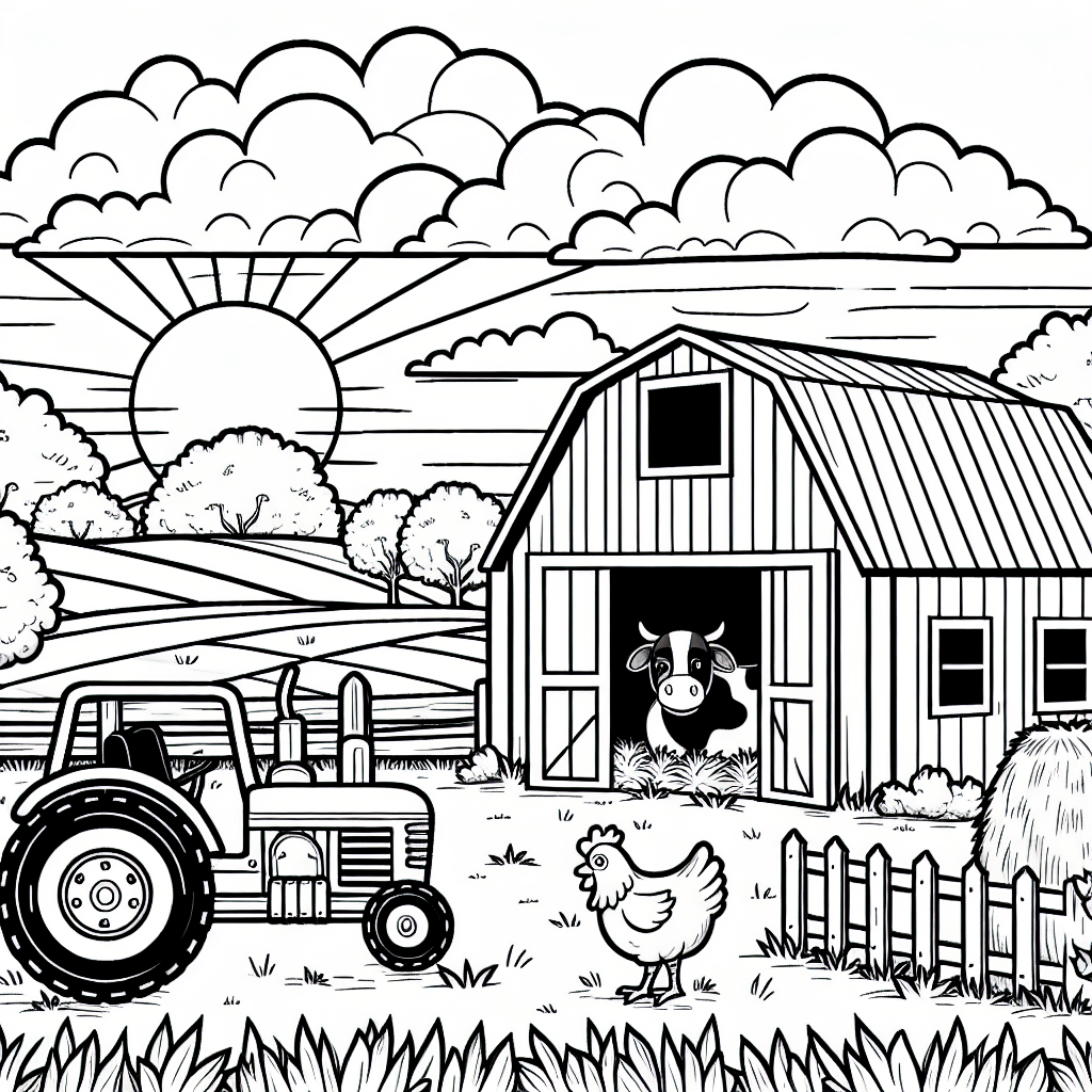 Закат на ферме