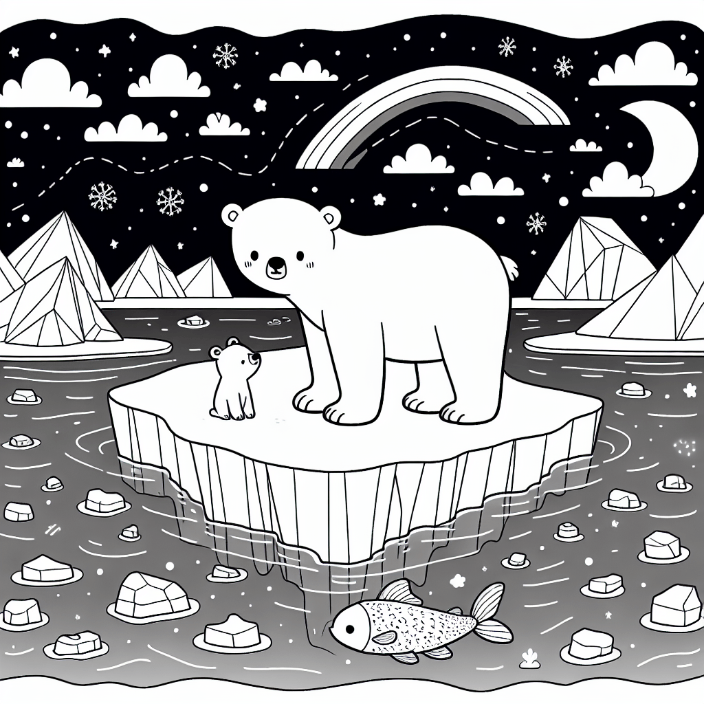 Полярный мишка на льдине