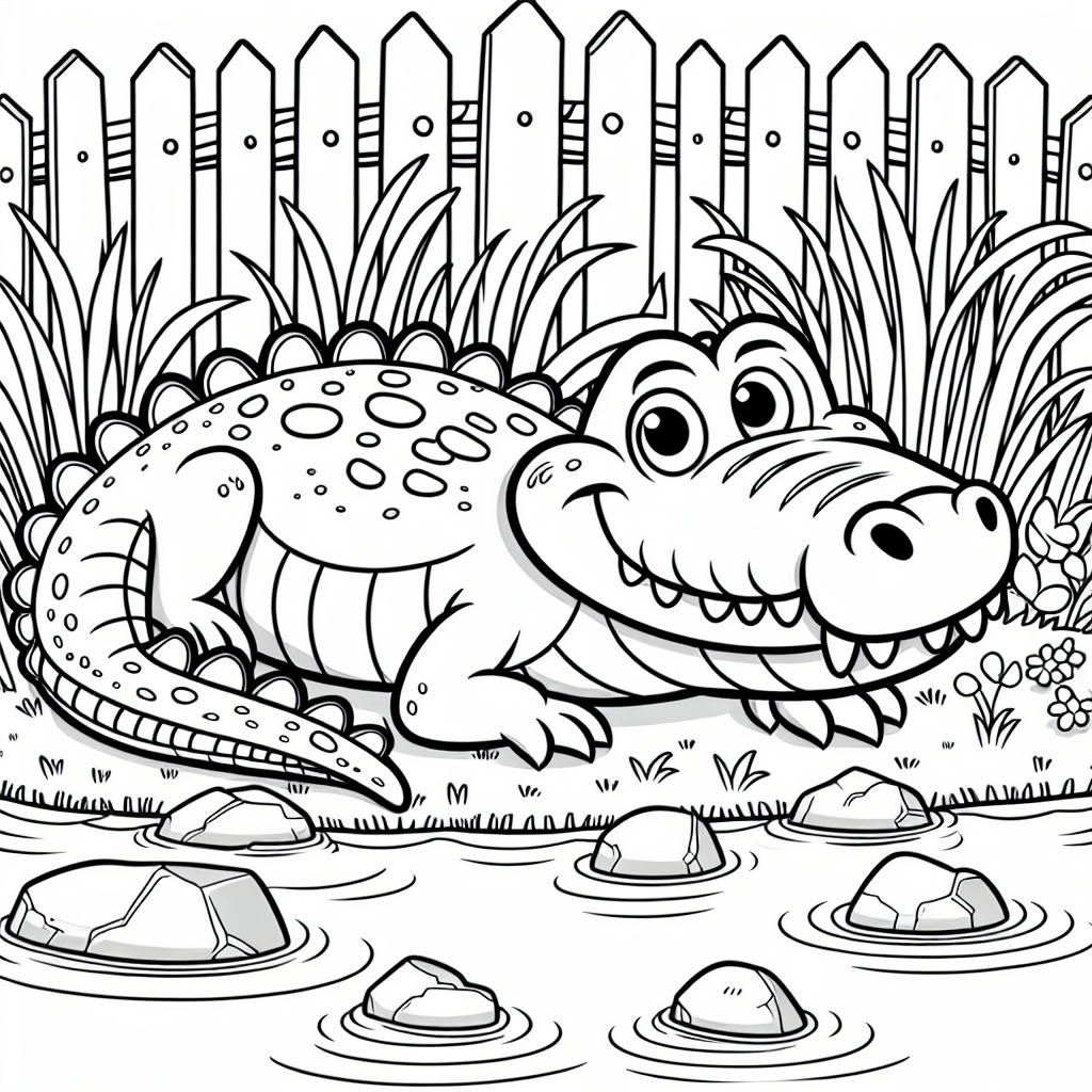 Крокодил у пруда