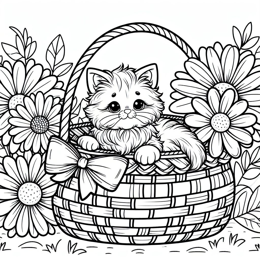 Котёнок в корзинке