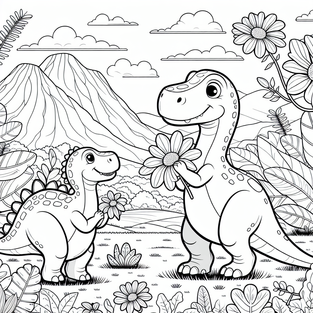 Дино-друзья на поляне