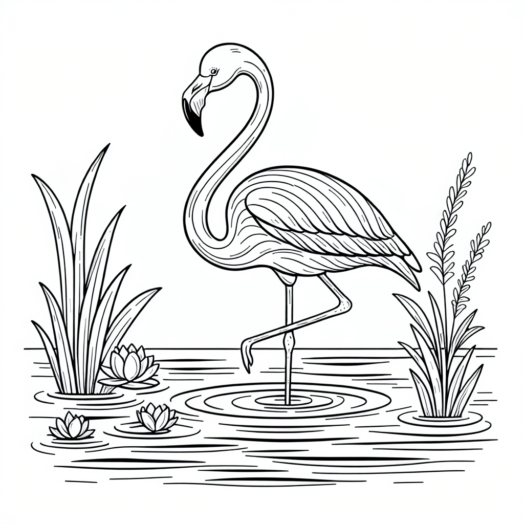 Фламинго на одной ноге