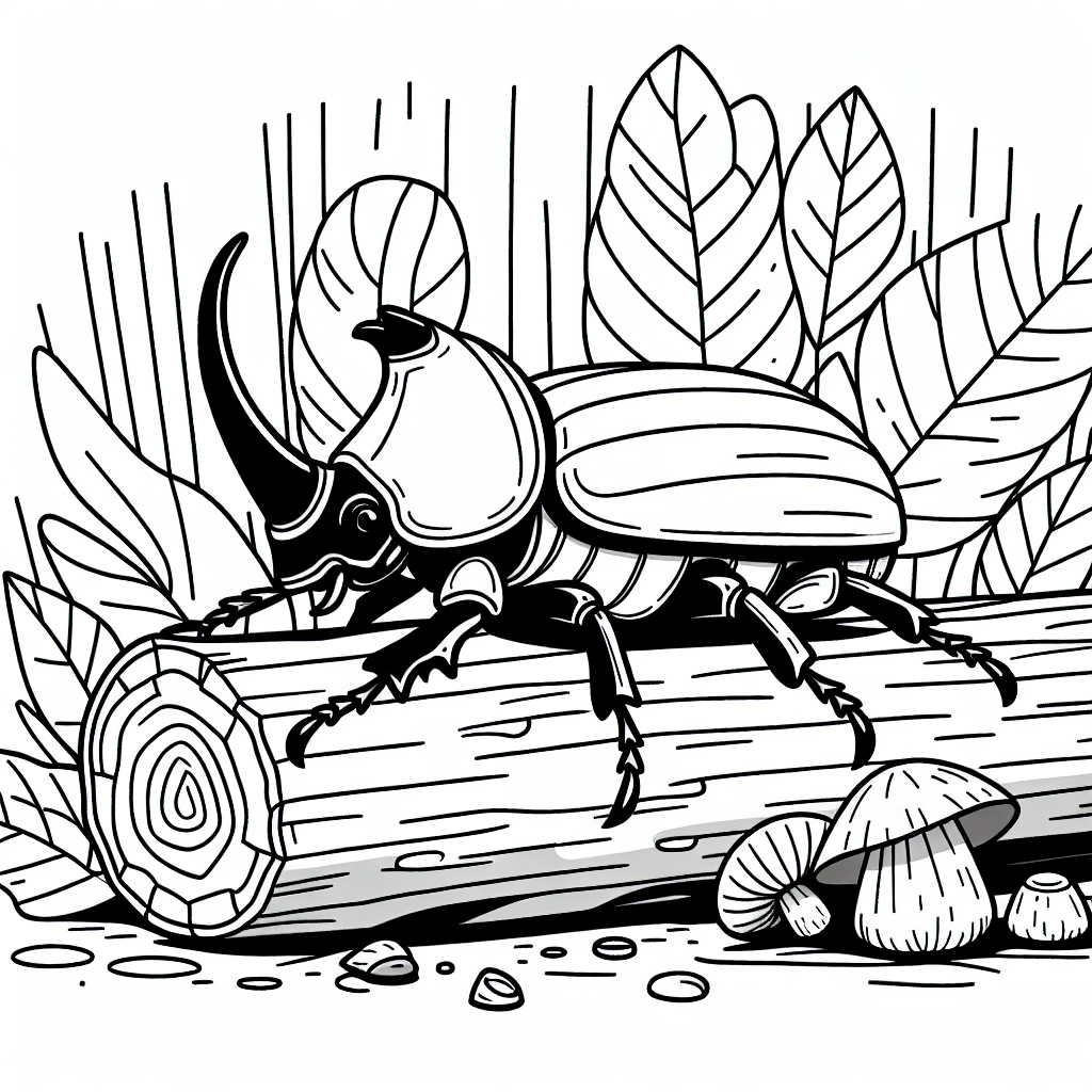 Жук-носорог в лесу