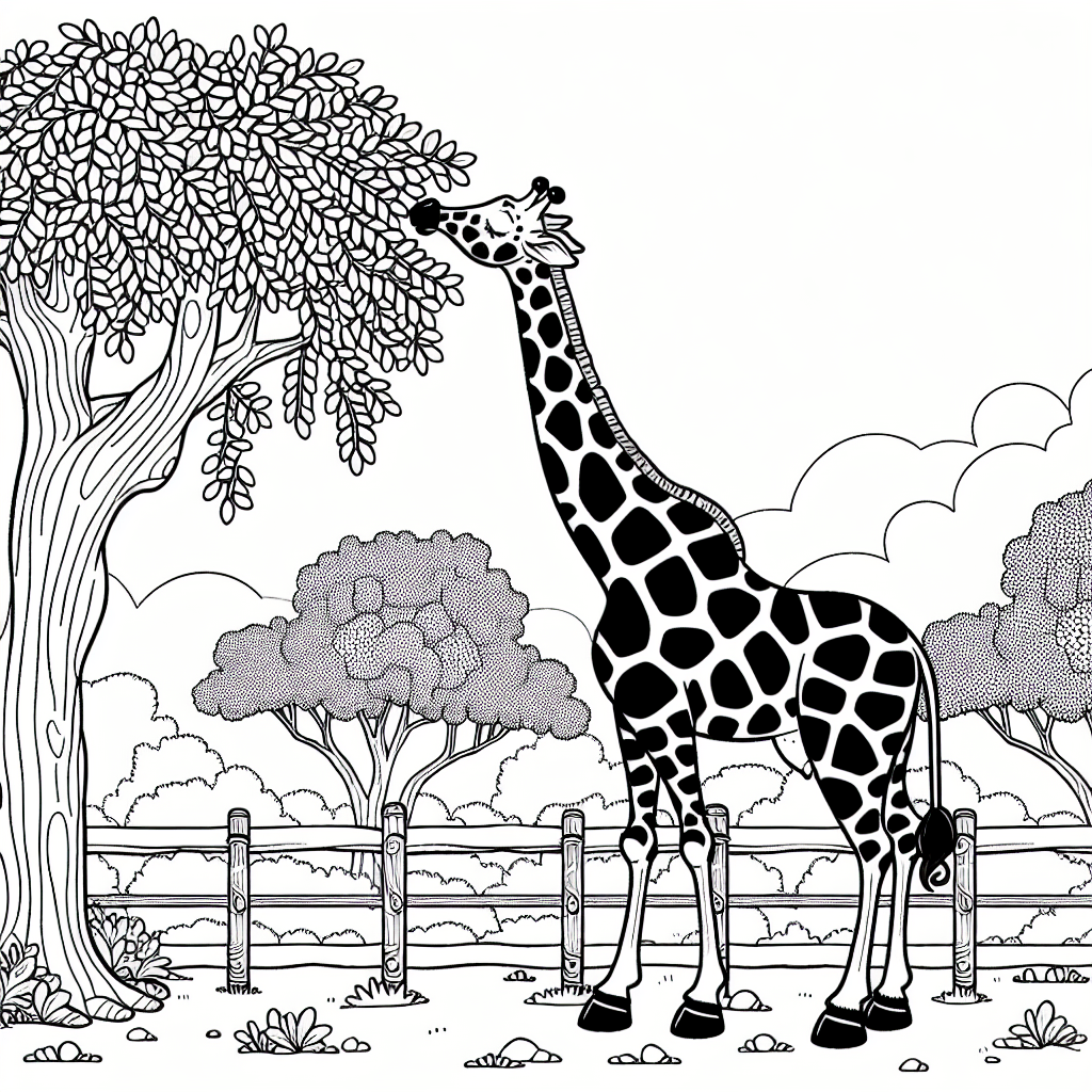 Жираф и высокие листья