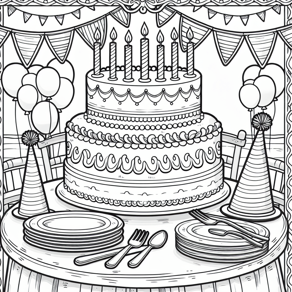 Большой торт со свечами