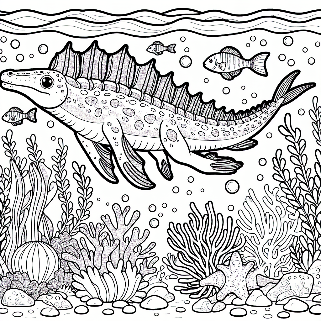 Ихтиозавр в море