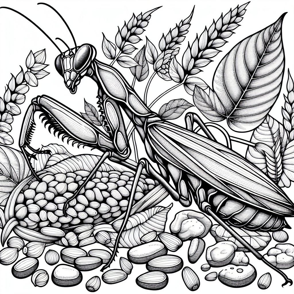 Богомол в траве