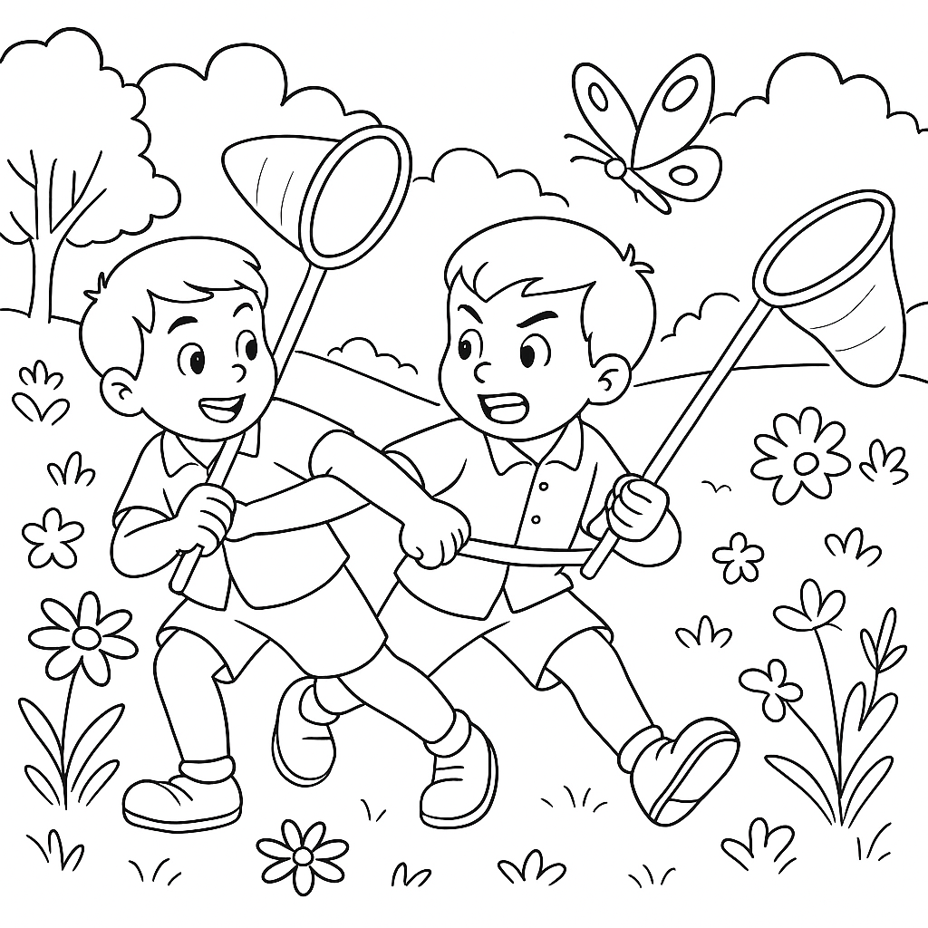 Раскраска по сказке "Бабочка"