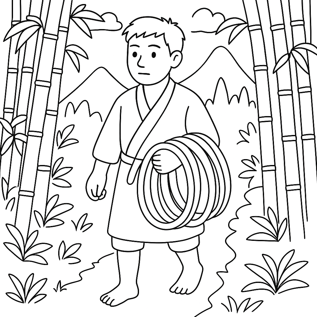 Раскраска по сказке "Горное чудище — омои"