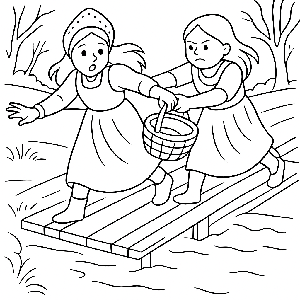 Раскраска по сказке "Волшебная дудочка"