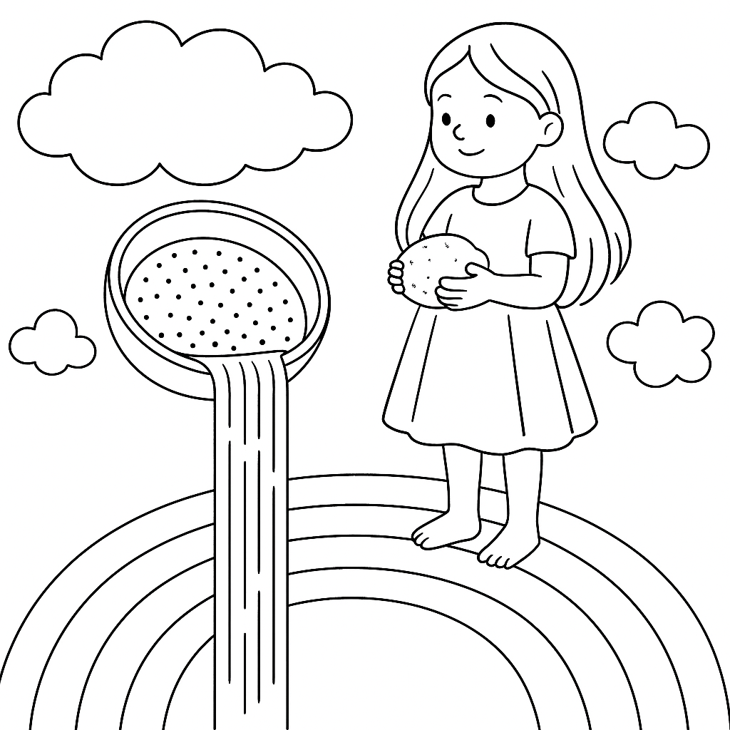 Раскраска по сказке "Большая девочка"