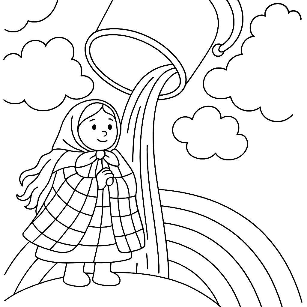 Раскраска по сказке "Большая девочка"