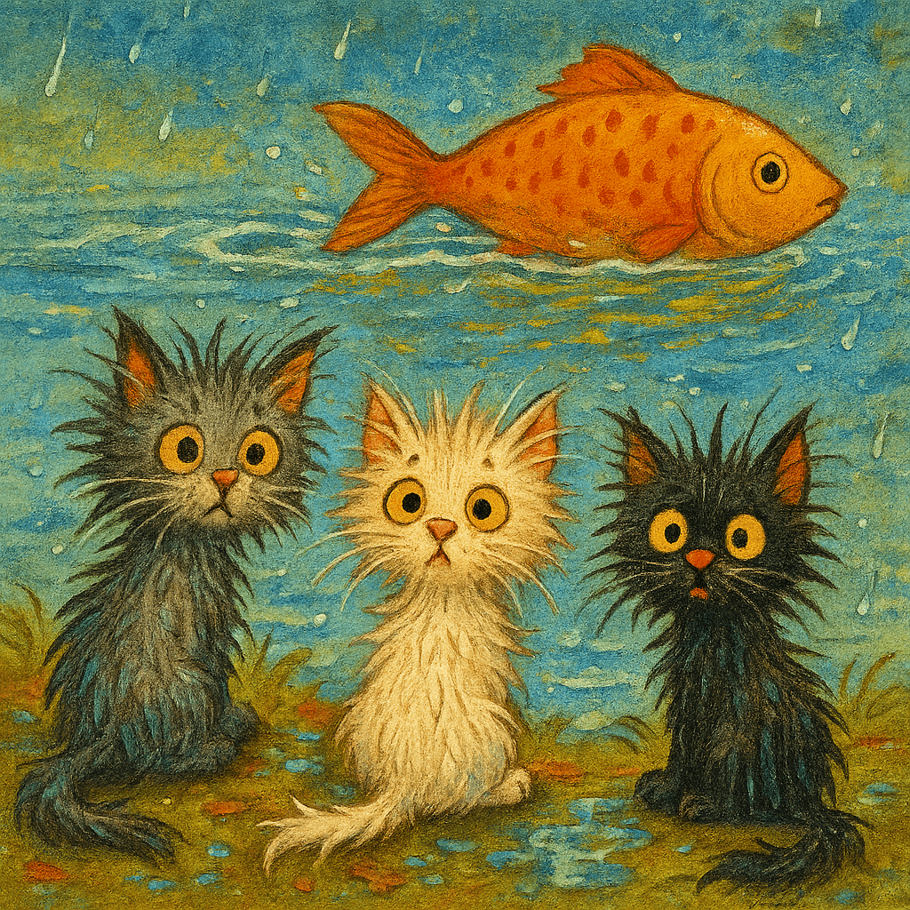 Рыба уплыла, котята мокрые