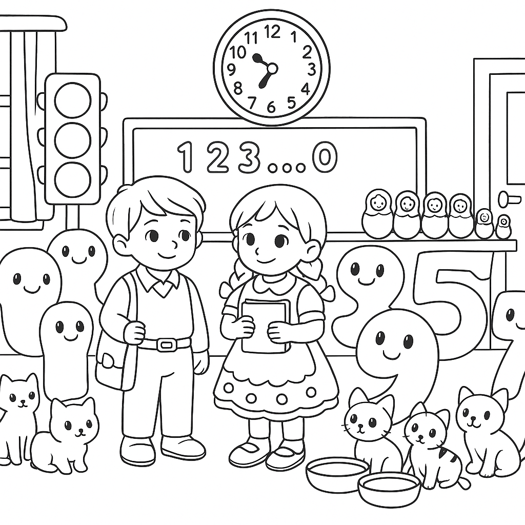 Раскраска по сказке "Веселый счет от 1 до 10"