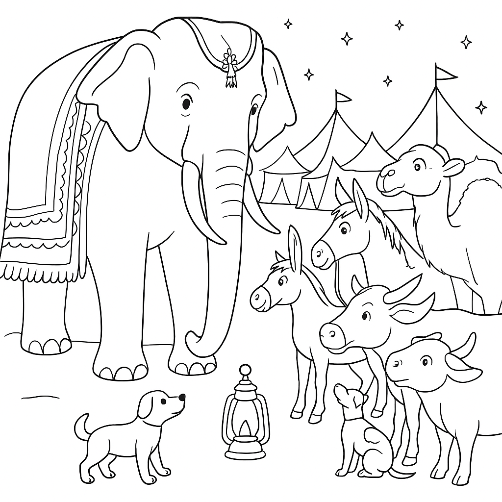 Раскраска по сказке "Слуги её величества"